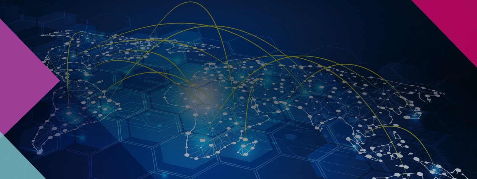 Illustration of myCCL providing global supply chain visibility with many data points around the world